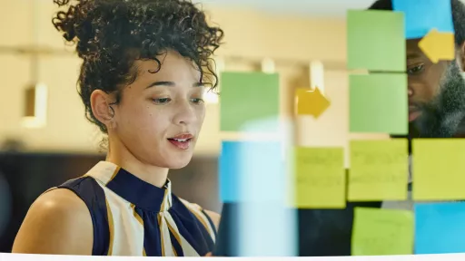 women with post it notes