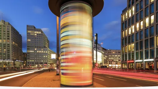 light post in the middle of a street