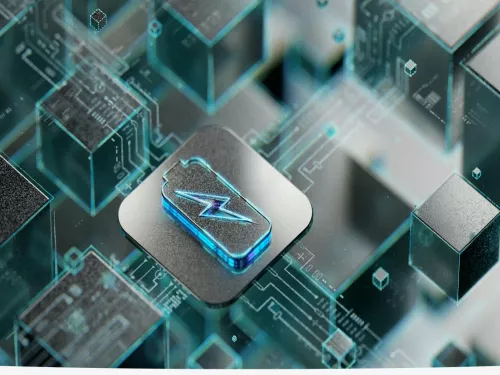 computer grid in blue